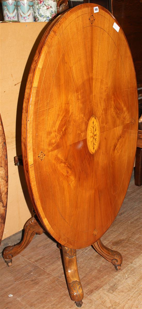 Victorian walnut and marquetry loo table